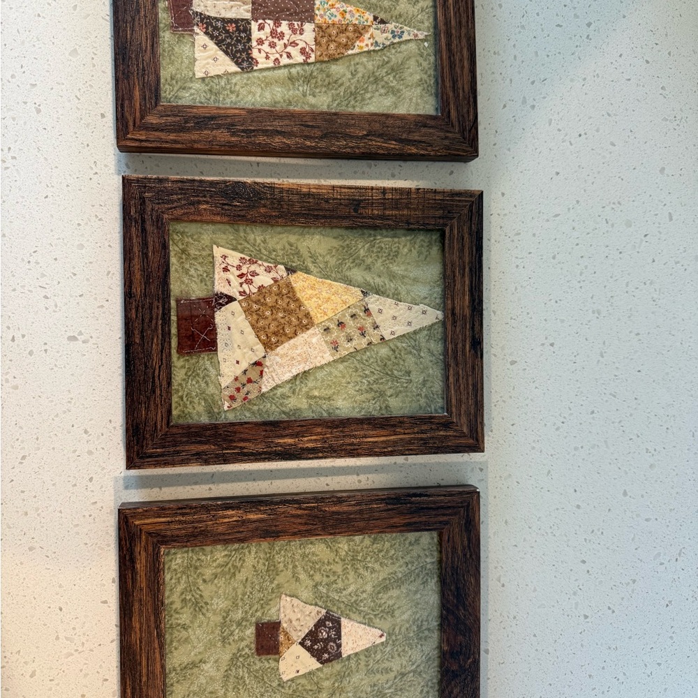 Rustic Patchwork Tree‎ Framed Art Set - Picture 7 of 11